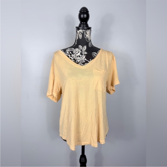 American Eagle orange sherbet loose fit v neck soft & sexy top size medium - Picture 9 of 11